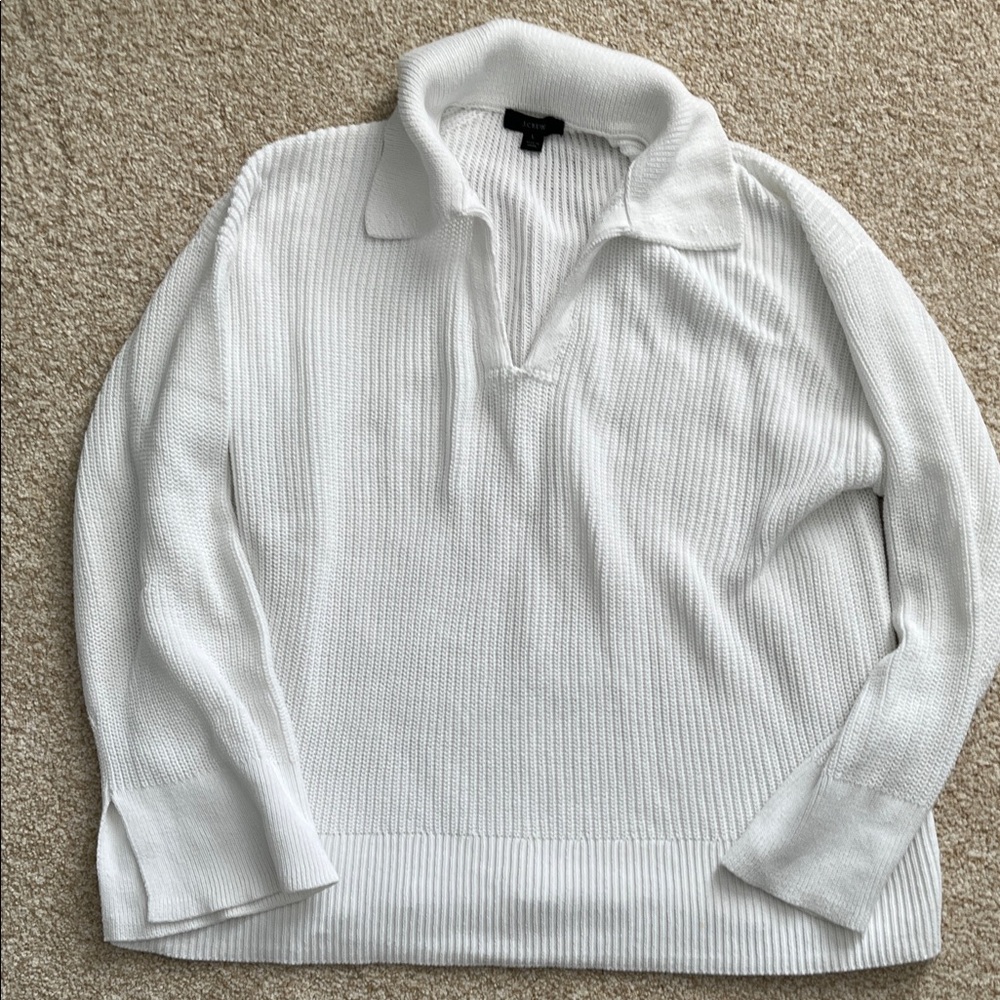 Women’s collared cotton J Crew sweater. Bell sleeves.